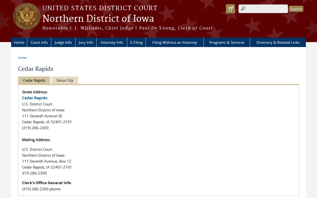 Federal courthouse serving Grundy County criminal court cases