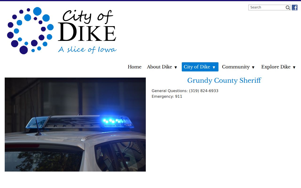 Dike sheriff coverage for Grundy County arrest records