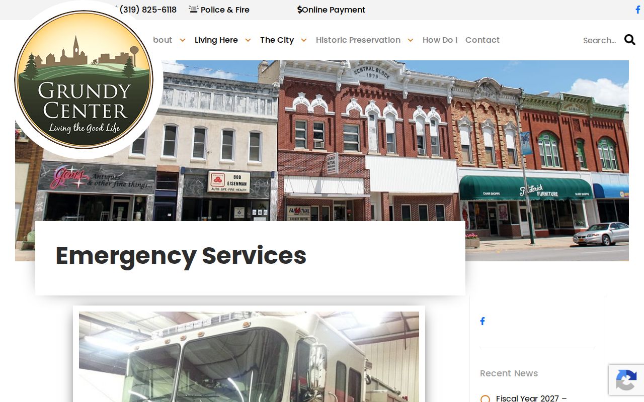 Grundy County criminal records contact at Grundy Center Police