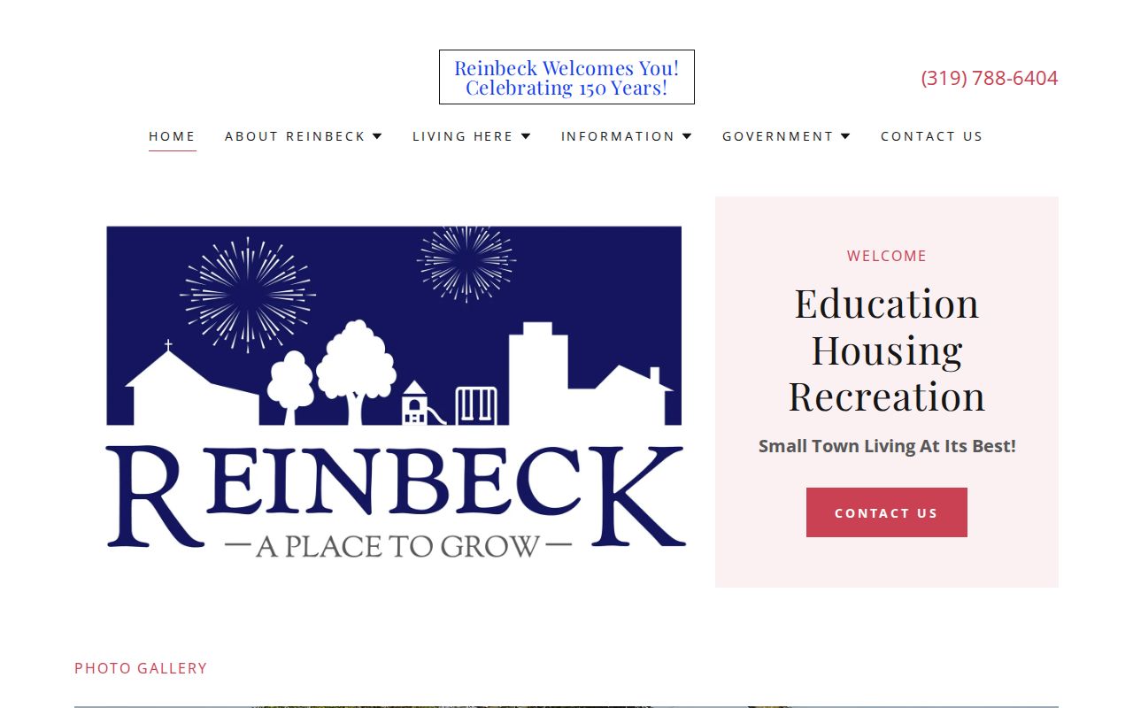 Reinbeck city hall record office in Grundy County